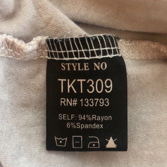 Pol Rose Colored 3/4 Sleeve Raw Seams Boho Tunic, Oversized Size S - Picture 8 of 9